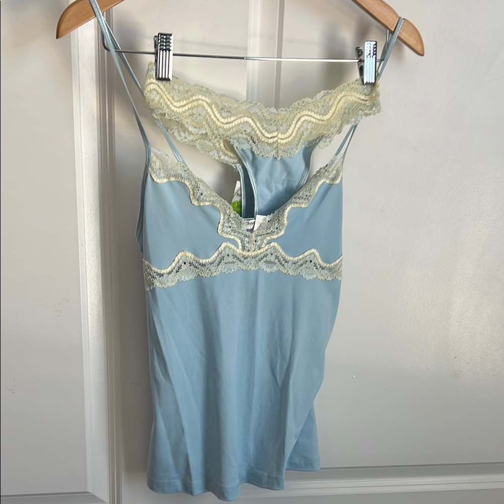 Light Blue Lace Trim Camisole